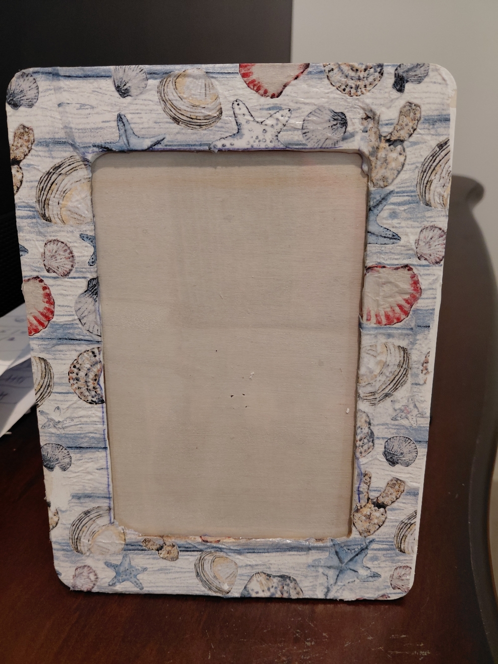 Coastal Seashell Decorative Picture Frame - Blue and Cream